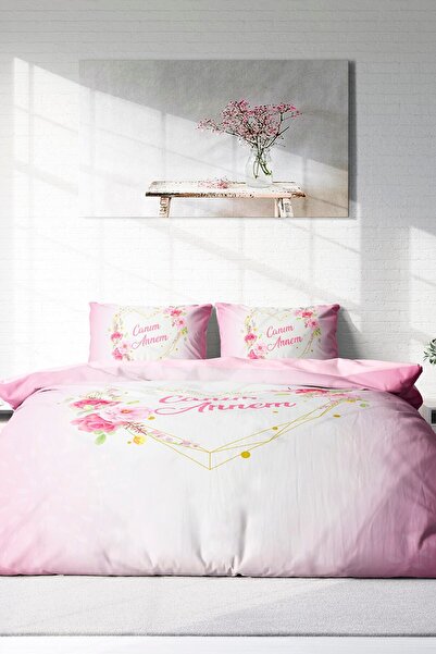 MonoHome King Size Mother's Day 6 3D Cotton Satin Double Duvet Cover Set 220X240Cm