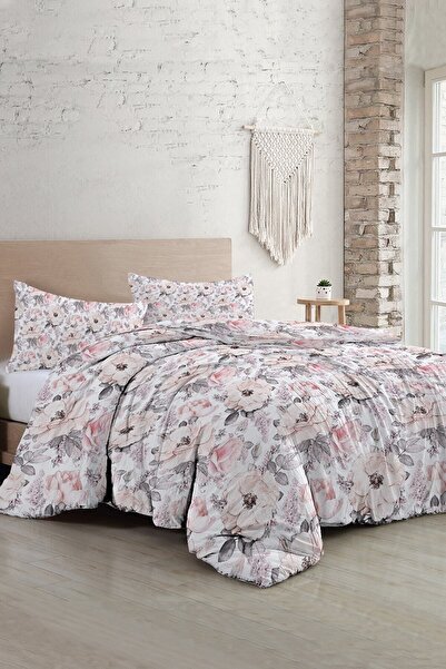 MonoHome طقم غطاء لحاف من الساتان القطني الفاخر من Dream Roses - مقاس مزدوج، ...