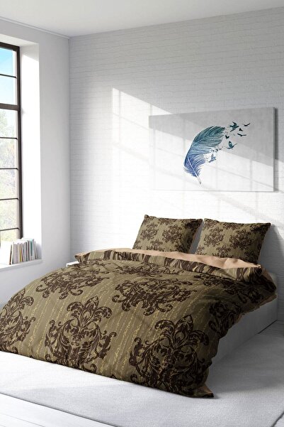 MonoHome Double Harmony Duvet Cover Set - King Size, Brown, 220X240Cm