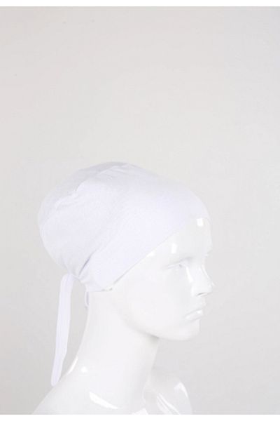 LONCA White Silky Seamless Women's Bonnet