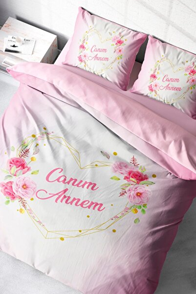 MonoHome King Size Mother's Day 6 3D Cotton Satin Double Duvet Cover Set 220X240Cm