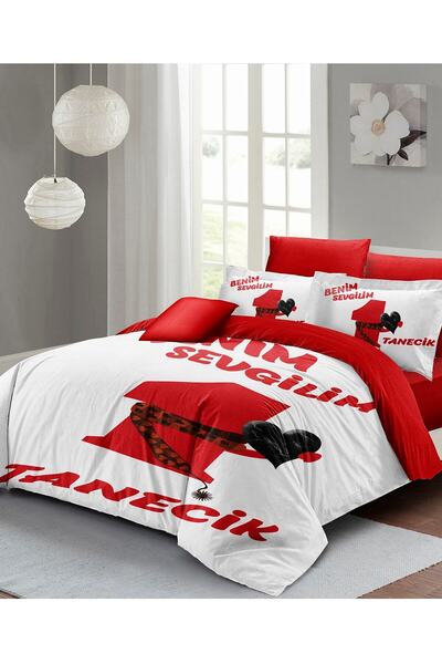 MonoHome King Size Double Bedding Set for Valentine's Day - 100% Cotton Satin...