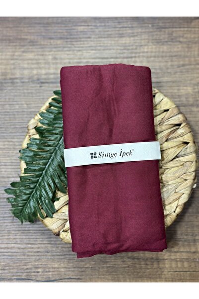 Simge İpek Plain Combed Shawl Claret Red