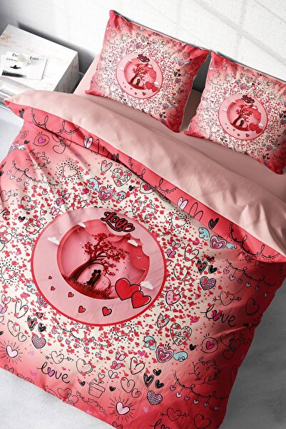 MonoHome King Size Xxi 3D Double Bedding Set for Valentine's Day - 220X240Cm