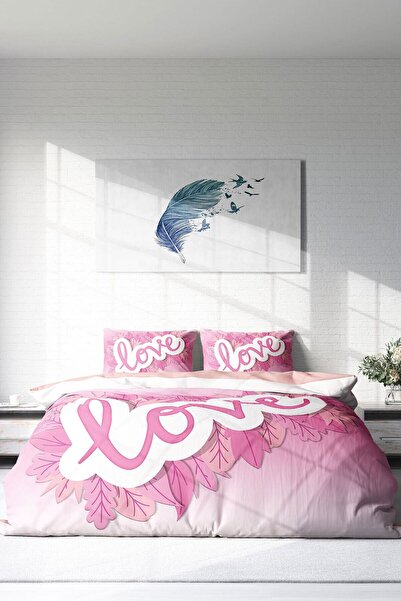 MonoHome King Size 3D Double Duvet Cover Set for Valentine's Day - 220X240Cm