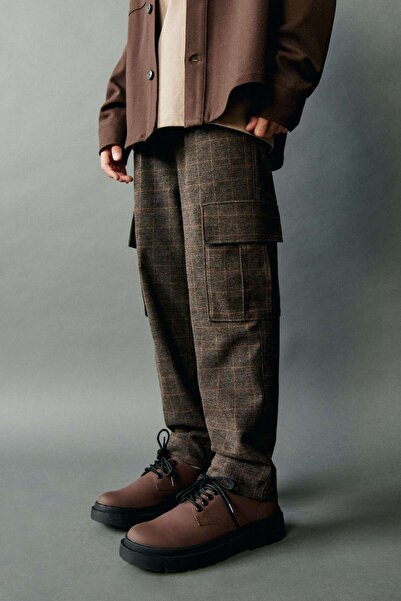 Zeyder Kids Erkek Çocuk Ekoseli Kargo Pantolon