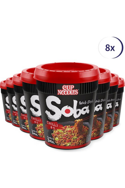Nissin Noodles NISSIN SOBA CUP CHILLI 92 GR 8'Lİ SET JAPON NOOUDLE KÖRİ KUPASI INSTANT NOODLES