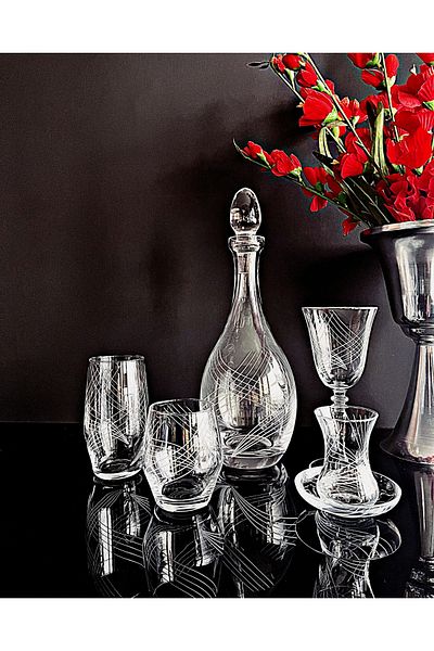 DECOSTYLE Alev 61 Piece Paşabahçe Glass Cup Set for 12 People