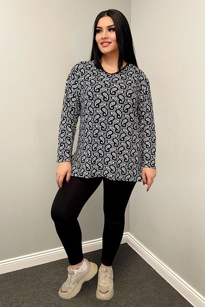 Siyezen Plus Size Extra Oversize Suede Blouse