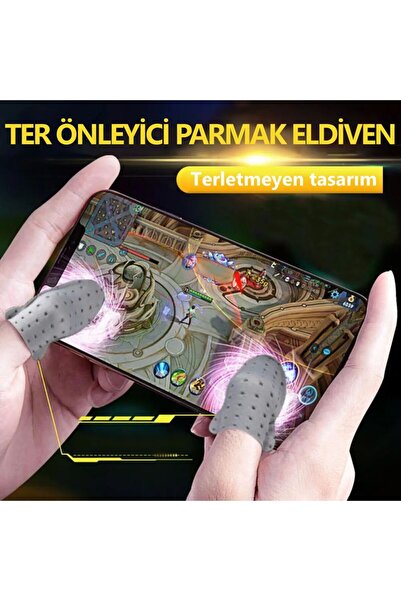 Alazpay Silver 0.3mm Super Conductive Sweatproof Pubg Game Gloves (4 Pieces)