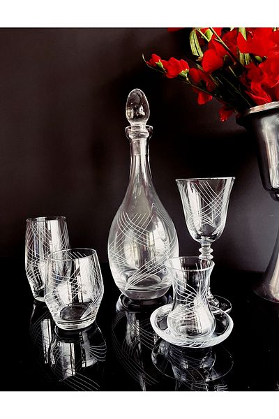 DECOSTYLE Alev 61 Piece Paşabahçe Glass Cup Set for 12 People
