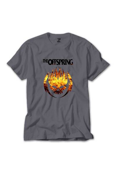 Z zepplin The Offspring Fire Skull Gray T-Shirt