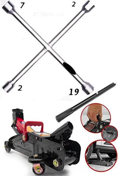 MOONSHOP 2,5 Tona Kadar Arabalı Tekerlekli Hidrolik Kriko Bijon Kolu Çelik Malzeme Katlanır Ürün...