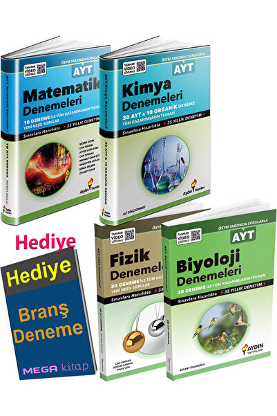 Aydın Yayınları 2024 AYDIN AYT SAYISAL DENEME SETİ Matematik Fizik Kimya Biyo...