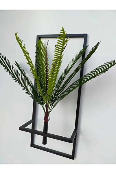 ViraHome Dekoratif Metal Çiçeklik Ve Yapay Palmiye Areka Duvar Aksesuarı Dekoratif Salon Balkon Saksı