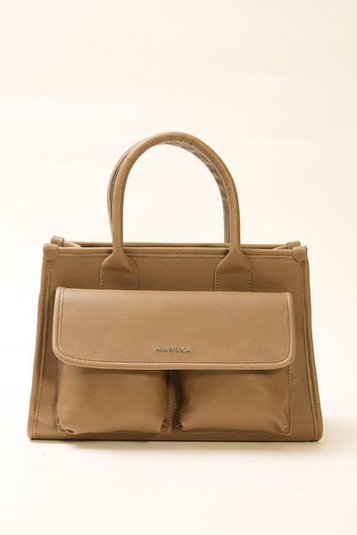 Manuka WIDE POCKET LEATHER SHOULDER BAG MINK