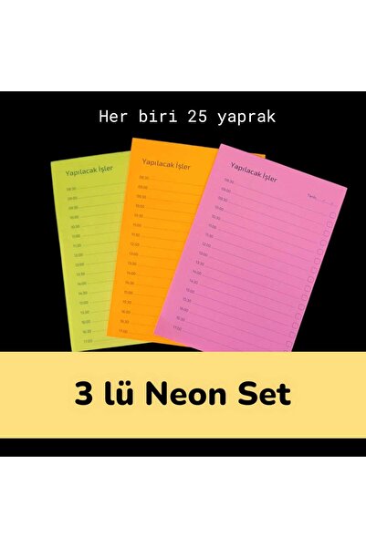 NotYaz Yapılacak İşler Not Kağıdı 3lü Set