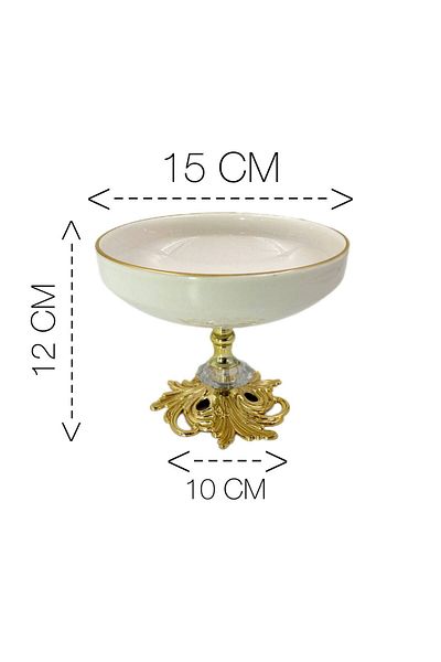 HELVACIOĞLU AKSESUAR Footed Porcelain Presentation Holder 15 cm