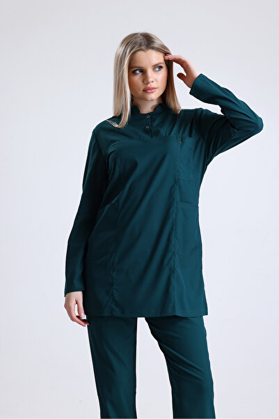 Ehil Doktor/hemsire Forması Likralı Tesettür Üniforma Tek Üst Likralı tesettür