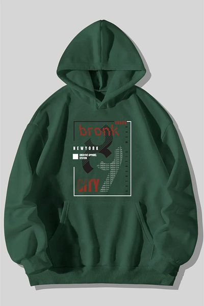 mw memowear Φούτερ Unisex 2ip Raster URBAN BRONK Πράσινο Oversize
