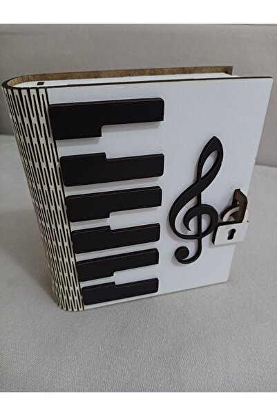 Şirin Lazer KİTAP ŞEKLİNDE PİYANO SOL ANAHTARI MODEL HEDİYELİK KUMBARA