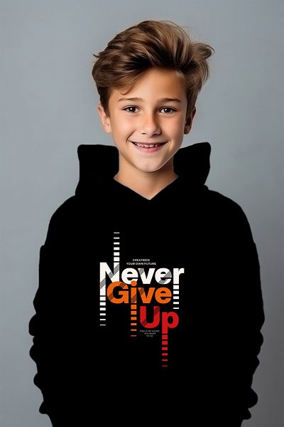 ADA BEBEK ÇOCUK Голям суичър с принт Give Up за момче