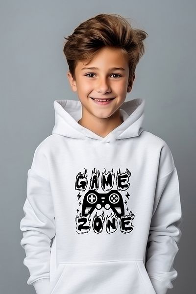 ADA BEBEK ÇOCUK Boy's Game Over Printed Oversize φούτερ