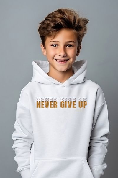 ADA BEBEK ÇOCUK Hanorac oversize imprimat Gold Never Give Up pentru baieti