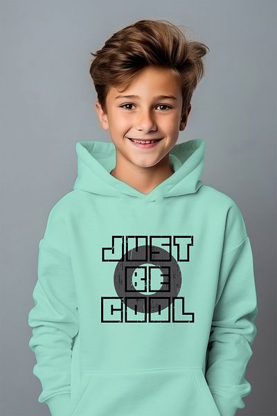 ADA BEBEK ÇOCUK Момчешки черен суитшърт с щампа Just Be Cool