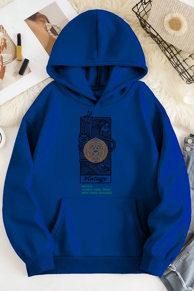 qavnas Унисекс 2ip релефен суичър VİNTAGE Sax Oversize