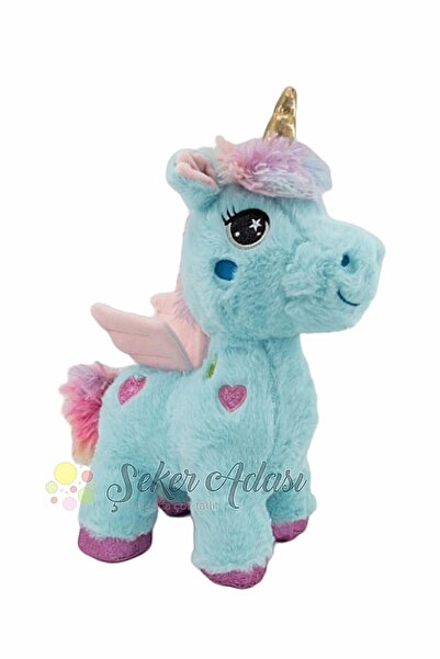 Şeker Adası Kanatlı Kalpli Unicorn At 35 Cm Oyuncak Mint Peluş Pony At Uyku Ve Oyun Arkadaşı Mama