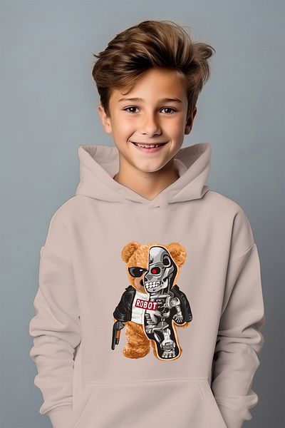ADA BEBEK ÇOCUK Φούτερ Boy's Robot Teddy με στάμπα μεγάλου μεγέθους