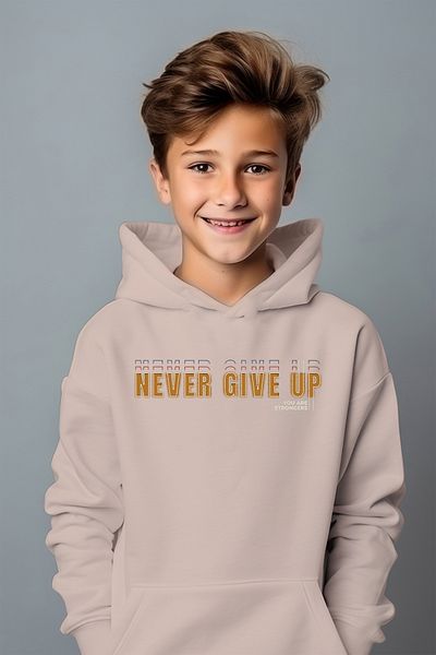 ADA BEBEK ÇOCUK Boy's Gold Never Give Up Φούτερ με στάμπα μεγάλου μεγέθους