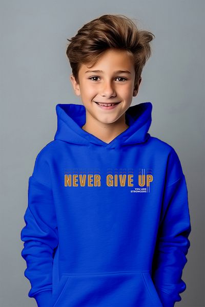 ADA BEBEK ÇOCUK Hanorac oversize imprimat Gold Never Give Up pentru baieti