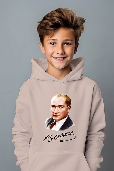 ADA BEBEK ÇOCUK Φούτερ για αγόρι με υπογραφή Ataturk Relaxed Cut Oversize