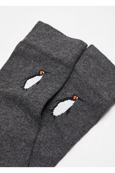 MANGO Man Baumwollsocken mit Pinguin-Motiv