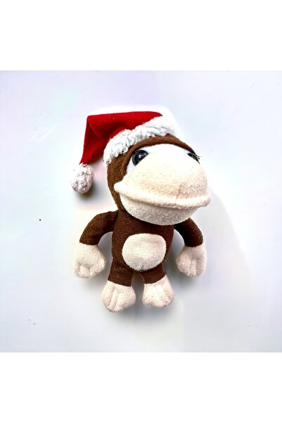 alsaccessories دبوس شعر مطاطي بتصميم دمية دب بني مع قبعة حمراء للعام الجديد