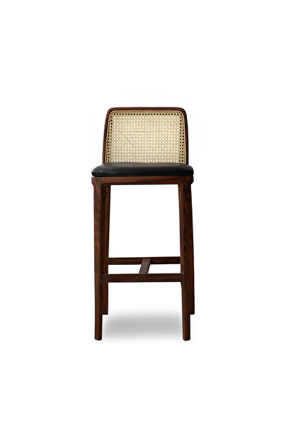 sohomanje Gerçek Deri Ceviz Bar Sandalyesi