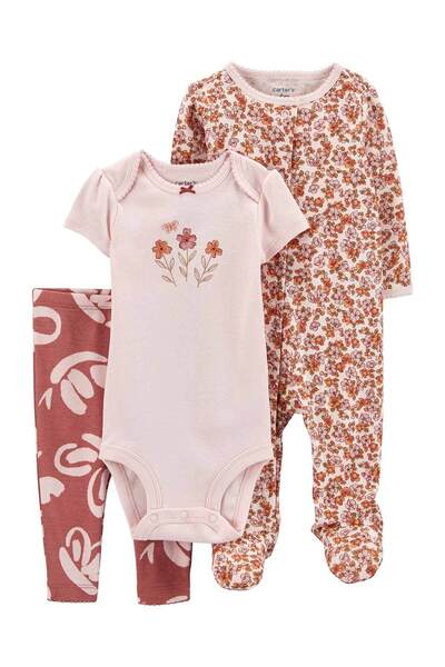 Carter's Kız Bebek Tulum Set 3'lü Paket