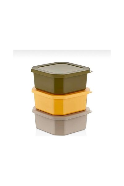 Axe Tools 3-Piece Square Colored Plastic Storage Container 250 Ml