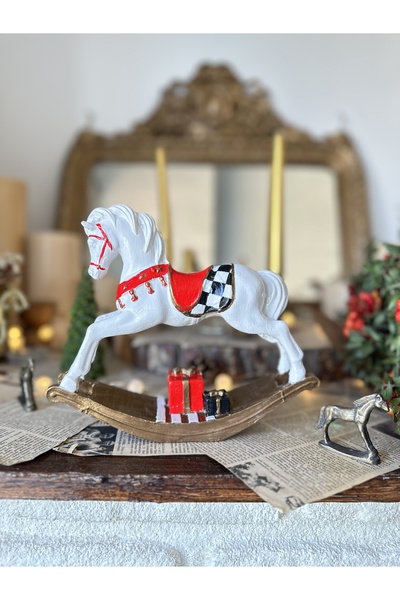 Genel Markalar Hediye Paketli Sallanan El Boyaması Polyester At Yılbaşı Biblo...