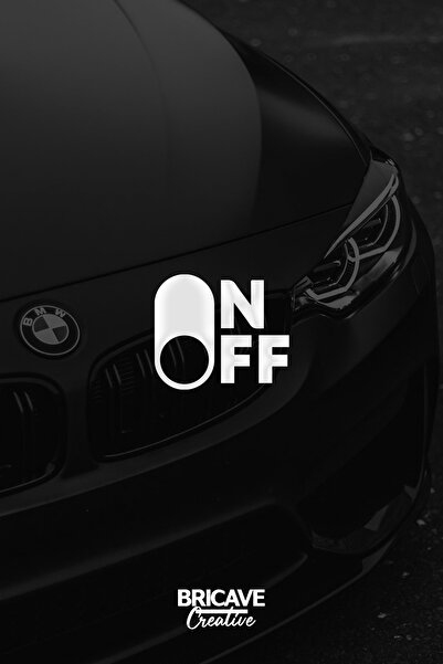 Bricave On Off Switch JDM Araba-Motosiklet Cam Etiket Sticker 10x9cm