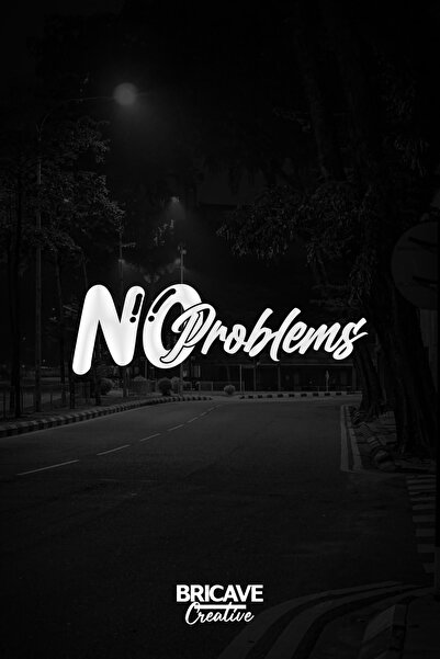 Bricave No Problems JDM Araba-Motosiklet Cam Etiket Sticker 19x6cm