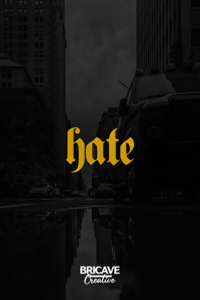 Bricave Hate Lettering JDM Car-Motorcycle Windshield Label Sticker 9x6cm