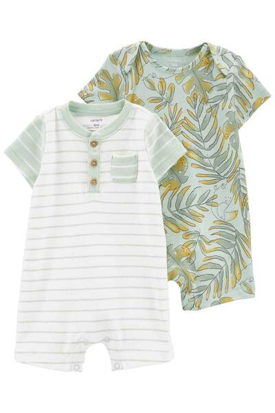 Carter's Baby Boy Short Sleeve Jumpsuit Set 2 Pack