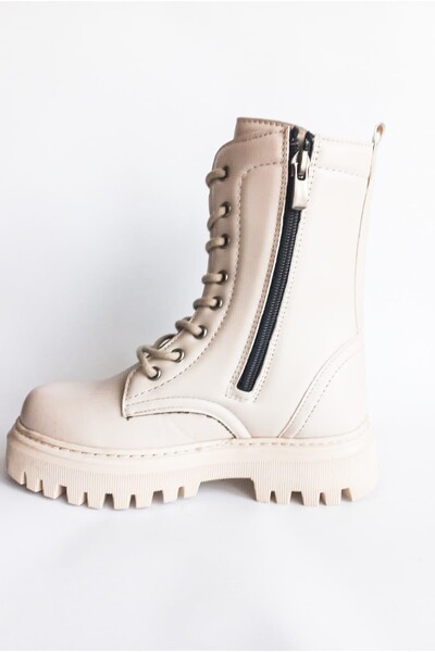 Wanetti KIZ ÇOCUK AYILI FERMUARLI BOT SİYAH KREM