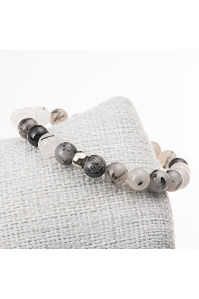 Taşta Moda Rutil Kuvars Taşı Bileklik-8 mm