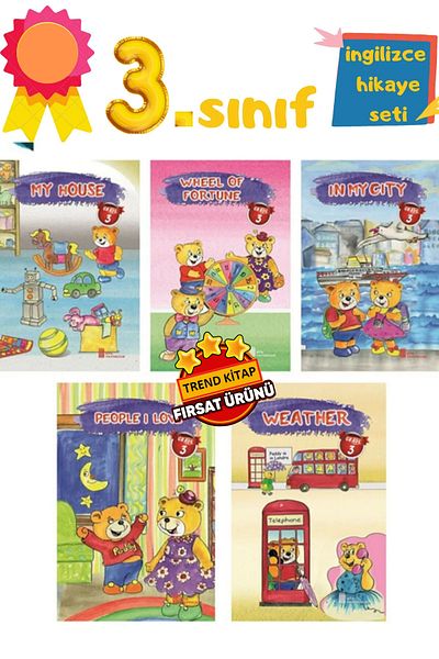 Ata Yayıncılık Set of 5 English Storybooks that 3rd Grade Students Will Enjoy Reading