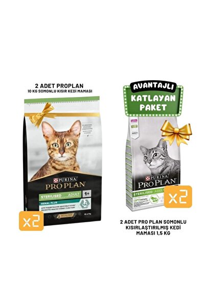 Pro Plan 2 Adet Pro Plan Kısır Somon 10 Kg + 2 Adet Pro Plan Kısır Somon 1.5 Kg