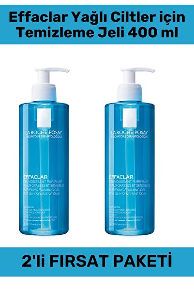 La Roche Posay Effaclar Yağlı Ciltler için Temizleme Jeli 400 ml - 2 Adet